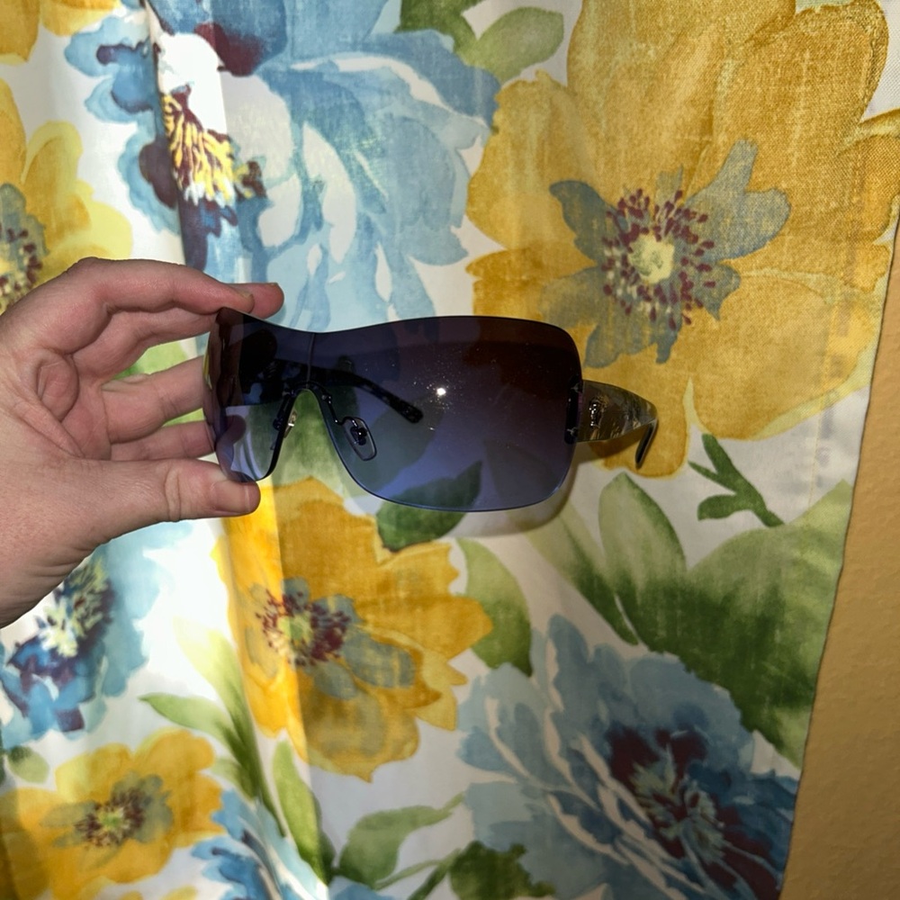 Versace Women's Purple to Blue Gradient Shield Sunglasses - Picture 2 of 3